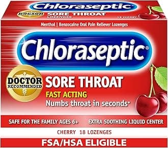 Sore Throat Lozenges, Cherry, 18 Count, 1 Pack