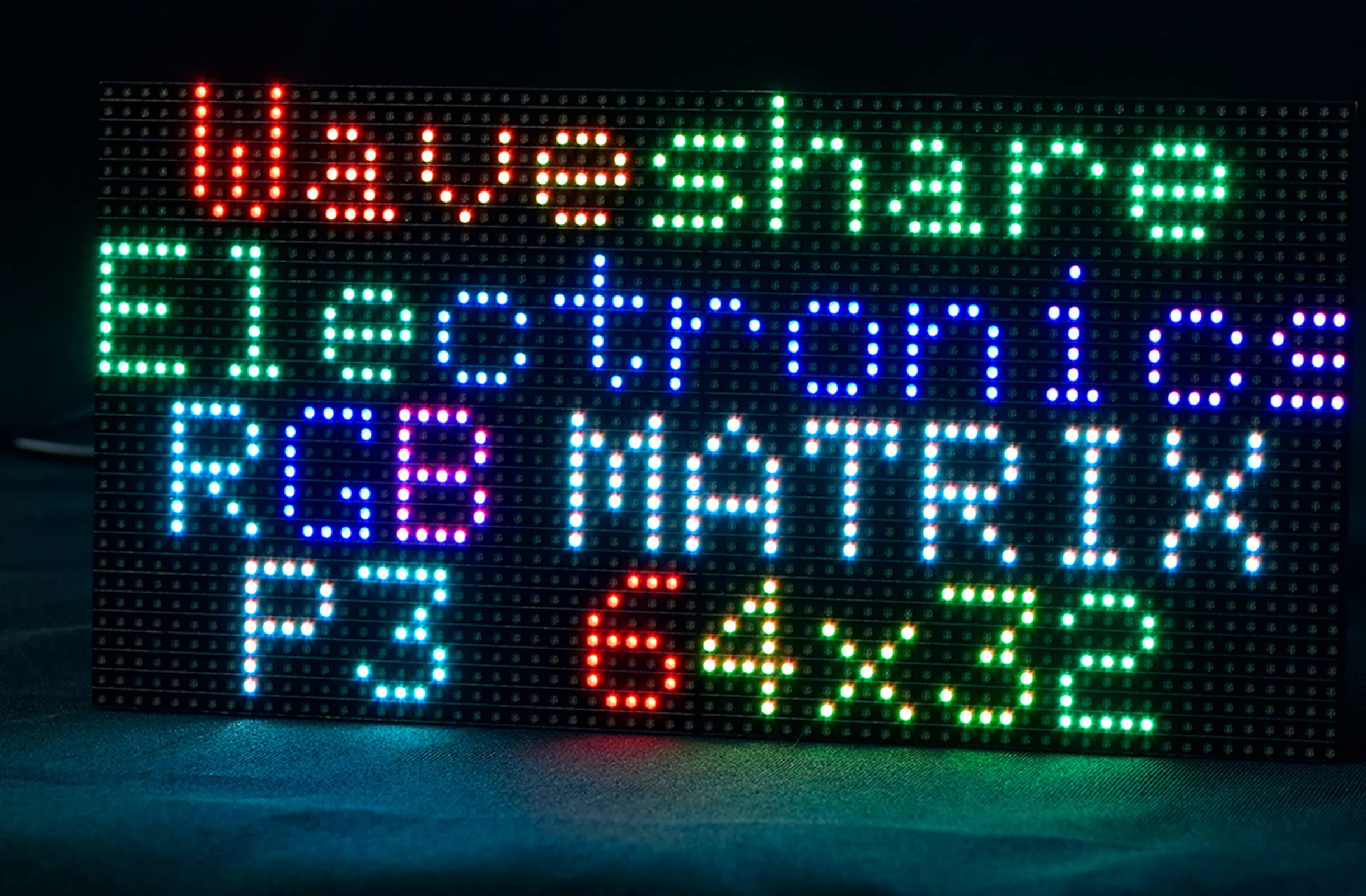 waveshare RGB LED Matrix Panel 64×32 2048 DOTS Pixels P3 Full-Color Adjustable Brightness Support Ardui Raspberry Pi, Pi Pico, ESP32, 3mm Pitch, Allow Displaying Text Colorful Image Animation