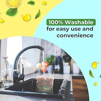 Beddify Set of 24 Reusable Fridge Storage Bags for Vegetables and Fruits with Zipper Dual Layer Mesh Net Multipurpose Multi-Size Kitchen Storage Bags Organizer (Multi-Color)