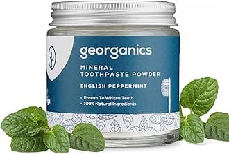 Mineral Toothpaste Powder - Peppermint - Stain Removing & Teeth Whitening Powder - 100% Natural - SLS, Glycerine & Fluoride Free - Certified Cosmos Natural, Vegan & Cruelty-Free - 60ml