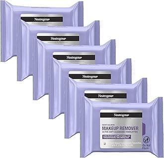 Neutrogena Makeup Remover Cleansing Towelettes & Wipes, Night Calming, 25 Count (Pack of 6)