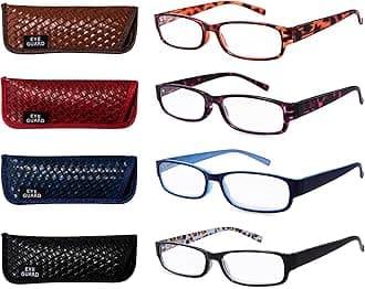 Readers 4 Pack of Thin and Elegant Womens Reading Glasses with Beautiful Patterns for Ladies 1.00