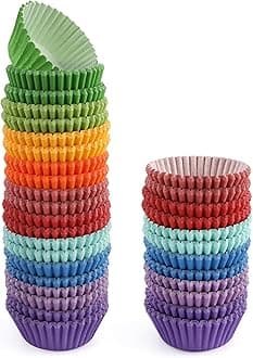 GUSTO [500 Pcs] Mini Cupcake Liners for Baking, Colorful Muffin Liners, Food Grade & Grease-Proof, Baking Cups - Bright Assorted Colors for Candy Cups and Cake Balls - (Formerly Comfy Package)