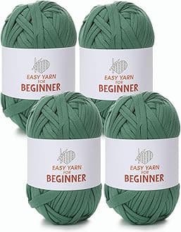 T-Shirt Yarn for Crocheting & Knitting - 4 PCS Chunky Thick Yarn for Bags, Blankets, Cushions, Slippers & More, 100g4 (3.5oz4), DIY Handmade Knitting Gift