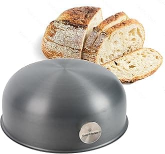 Brod & Taylor Baking Shell (Boule), Ultra-Light Alternative to Bread Cloche/Dutch Oven, No Preheating Needed, Sourdough Baking Shell for Crispy Crust and Even Baking, Easy to Clean, Aluminium, Grey