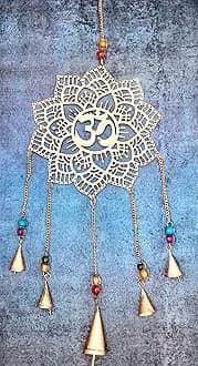 DULI Metal Windchime Wall Hanging, Feng Shui, Wall Art, Wall Decor, PositiveVibes, Rustic Wall Hangings, Wall Art, Diwali Decor, Home Decor Hanging Bells (MetalWallHanging-MandalaOM)