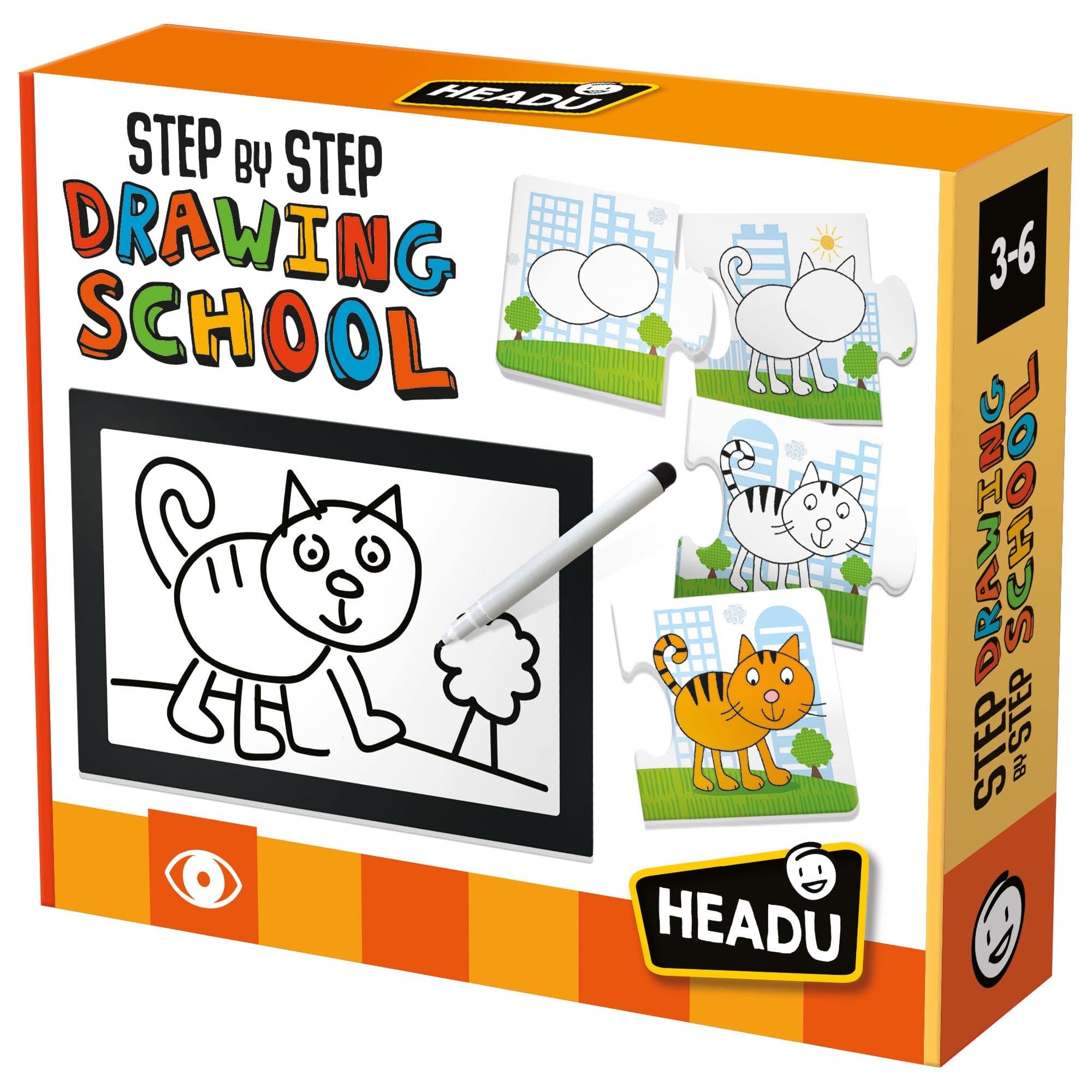 HEADU | Step by Step Drawing School - assemble the sequences and learn to draw animals | Educational Games & Puzzles | Arts & Crafts | Ages 3-6 years