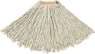 Dura Pro Premium Cut End Cotton Mop, White, Heavy Duty Cotton Industrial Wet Mop for Floor Cleaning Office/School/Stadium/Bathroom, Pack of 12