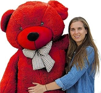 AVSHUB Soft Toys Teddy Bear for Girls & Kids Lovable & Huggable Stuffed Spongy Plush Toy for Special Occasion for Birthday, Anniversary, Valentine's Day (6 Feet) (Red)