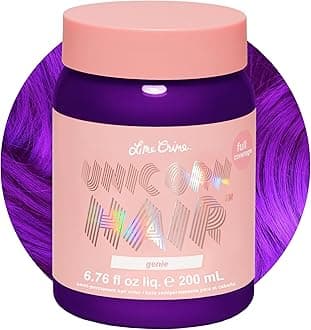 Lime Crime Unicorn Hair Dye, Genie - Deep Violet-Purple Fantasy Hair Colour - Full-Coverage, Ultra-Conditioning, Semi-Permanent, Damage-Free Formula - Vegan - 200ml