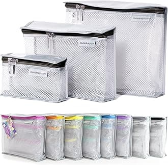 MUMI Travel Toiletry Bag Set of 3 – Clear TSA Approved Toiletry Bags for Women – Reusable Water-Resistant Makeup Organizer Pouches for Skincare, Cosmetics, Travel Accessories, Airport Packing - Black