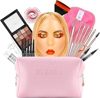 Kids Makeup Practice Face – 5D Silicone Training Head with Full Kit, Reusable Makeup Practice Kit for Beginners, Children & Enthusiasts, Supports False Lashes & Wigs