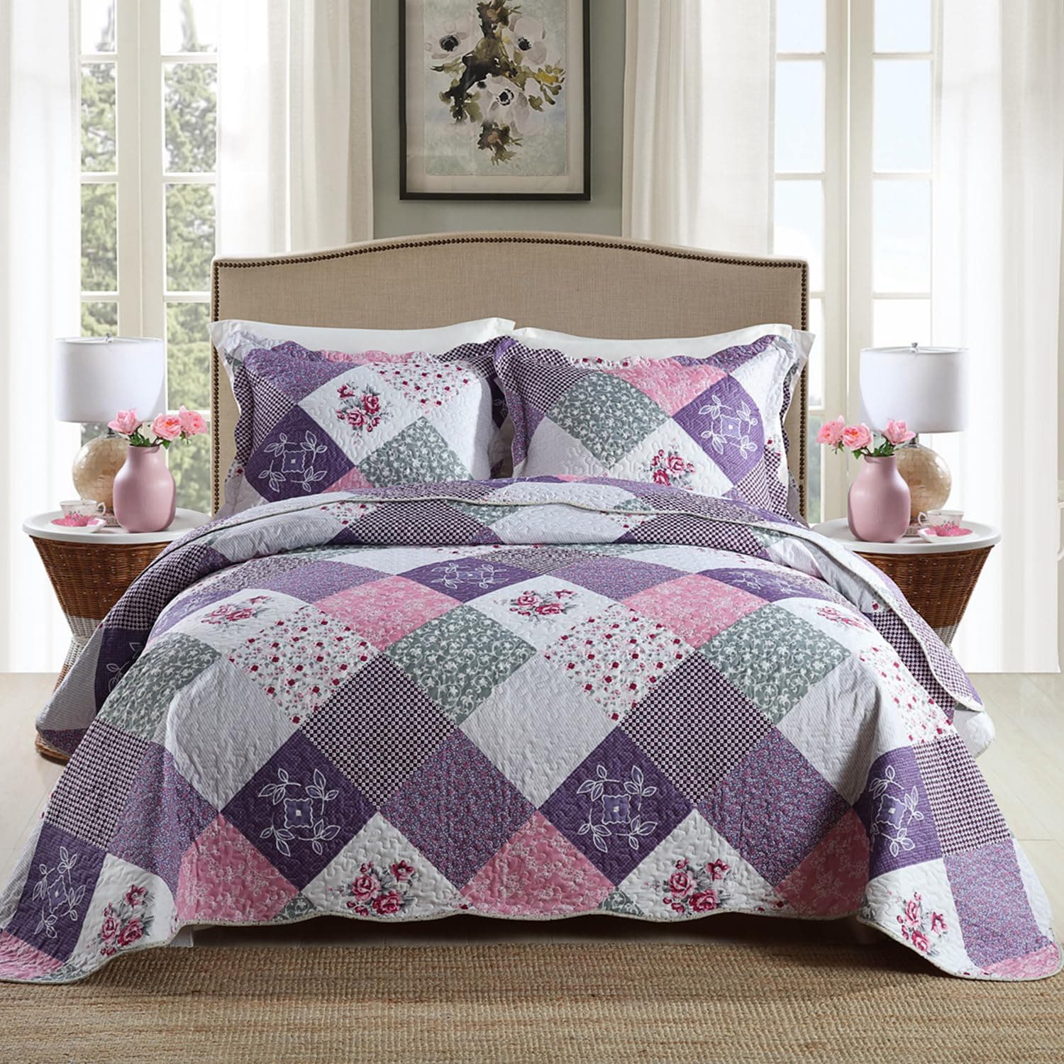 Purple Patchwork Bedspread