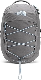 The North Face 10L Mini Borealis Laptop Backpack, Zinc Grey Dark Heather/Powder Blue, One Size