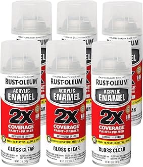 Rust-Oleum 271913-6PK Automotive Spray Paint, 6 Pack, Gloss Clear