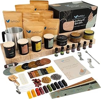 Premium Soy Candle Making Kit - Black Edition - Full Set - Soy Wax, Big 7oz Jars & Tins, 7 Pleasant Scents, 10 Color Dyes & More - Perfect as Home Decorations