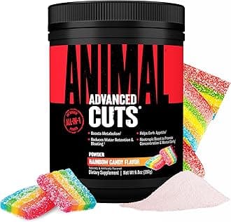 Animal Cuts Thermogenic Fat Burner Powder - Weight Loss for Women and Men for Metabolism, Energy, Focus, and Nootropic Brain Support with Ketones Appetite Suppressant - New Rainbow Candy Flavor