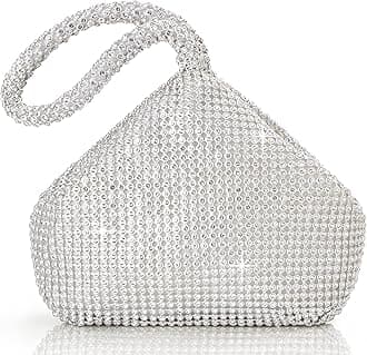 BABEYOND Women's Rhinestone Clutch Evening Bags Sparkly Glitter Triangle Purse for 1920s Party Prom Wedding