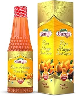 Jai Guruji Ripe Mango Fruit Syrup Sharbat Instant Refreshing Drink For Summer (Mix with milk or Water or Soda) 750ml