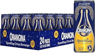 - Orangina - Citrus Sparkling Juice Beverage - Light Pulp - Original Imported European French Recipe - No Artificial Ingredients - (Pack of 24) (11.2 oz Can)