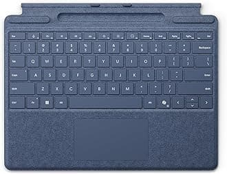 Microsoft Surface Pro Keyboard for Surface Pro 9 and 8 with Pen Storage, Alcantara Material, Sapphire