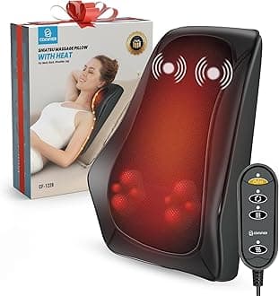 COMFIER Valentine’s Day Gifts for Her Him,Back Massager with Heat, Shiatsu Neck and Back Massager with Heat for Back Pain, Soothing Heating & 3D Kneading Massage Pillow