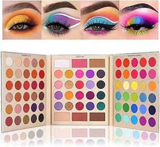 Pretty All Set Eyeshadow Palette Holiday Gift Set Pro 86 Colors Makeup Kit Matte Shimmer Eye Shadow Highlighters Contour Blush Powder All In One Valentine's Day Makeup Pallet