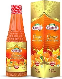 Jai Guruji Orange Fruit Syrup Sharbat, Instant Refreshing Drink For Summer (Mix with Water or Soda) 750ml