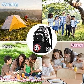Bluboon Kids Backpack Boys Camo Bookbag Teens Elementary School Bag Daypack Travel Back Pack Middle school (Black White and Red Graffiti)