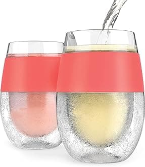 Host Wine Freeze Cooling Cups in Coral (Set of 2) by HOST 5166