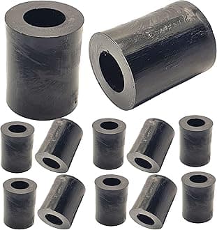 M6 x 25mm Black Nylon SPACERS Plastic Standoff Washers (Pack of 12)