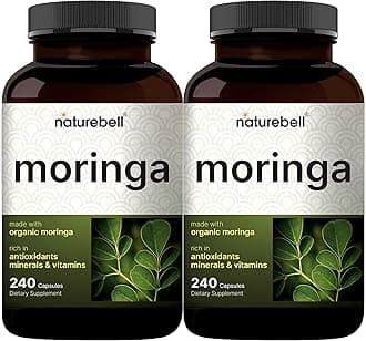 Pure Moringa Capsules 8,000mg Per Serving (2 Pack) | Made with Moringa Powder Organic, 480 Capsules – Green Superfood, Skin Health, & Immune Support – Non-GMO, Gluten Free, 8 Month Supply