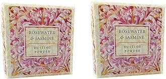Greenwich Bay Trading Co. Dusting Powder, 4 Ounce, Rosewater & Jasmine - 2 PACK