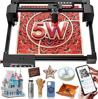 Laser Engraving Machine, Woxcker L2 MAX 5.5W Laser Engraving Machine, CNC Engraving Machine 0.01mm High Precision Laser Engraving, Cutting Wood Stainless Steel Glass Acrylic, etc