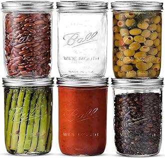 Ash & Roh® - Clear Glass Jar And Container With Air Tight Lid Storage of Spices and Dry Fruit (500 ML SIVER CANNING, 6)