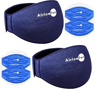 AiricePacAiricePac Ice Pack for Back Pain Relief, 2 Pack Reusable Gel Lower Back Wrap, Cold Compress Therapy for Waist Lumbar Injuries, Sciatic Nerve, Herniated, Coccyx, Tailbone Pain, 2 Pair Blue