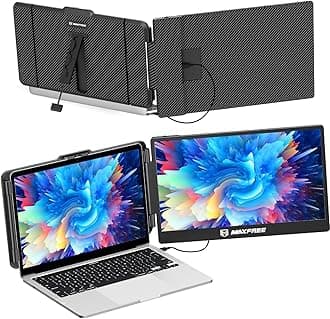 Maxfree S1 Laptop Screen Extender - 14'' Laptop Monitor Extender Plug & Play, 1080P FHD Portable Monitor for 13-17'' Laptops, Compatible with macOS/Windows/Dex/Android/Switch/PS5