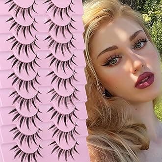 ALPHONSE Manga Lashes Spiky Anime Cosplay Eyelashes Little Devil Japanese False Lashes 15MM Natural Clear Band Doll Eye Lash Pack 9 Pairs