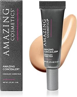 AmazingCosmetics AMAZINGCONCEALER, full coverage long wear concealer makeup for undereye dark circles, acne, blemishes and mature skin, color correcting shades, natural finish