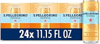 S.Pellegrino Essenza Tangerine Wild Strawberry Flavored Mineral Water with Natural CO2 Added