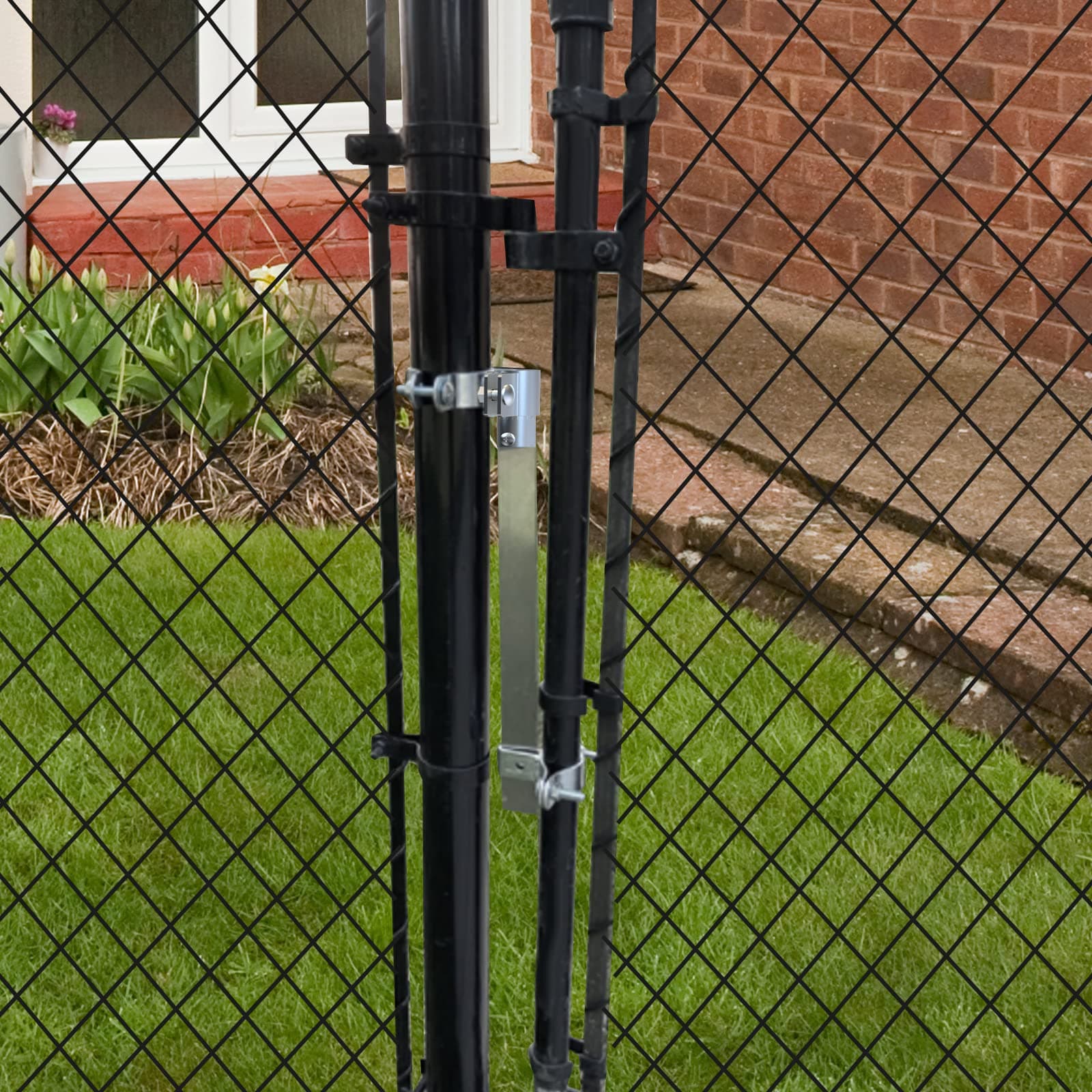 Automatic Gate Closer Shrapnel Door Closer for Side Gate,Self Closing Auto Backyard Gate Closer with Adjustable Closing Tension,Chain Link Fence Up to 4 Foot Wide Dog& Pool Door