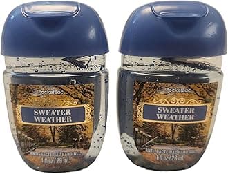 Bath and Body Care - Travel Size Sanitizer - 2 piece Bundle Set Hand Gel - 1 Fl Oz each - Label Artwork Varies (SWEATER WEATHER)
