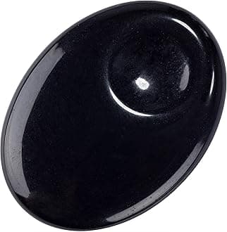Unihom Obsidian Thumb Worry Stone Natural Chakra Reiki Healing Crystal Polished Oval Pocket Palm Stone Anxiety Stress Relief Therapy
