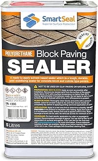 Smartseal Polyurethane Block Paving Sealer - Ultra Durable - Solidifies Jointing Sand and Creates a Long Lasting Effective Seal on Concrete Block Paving (5 Litre)……