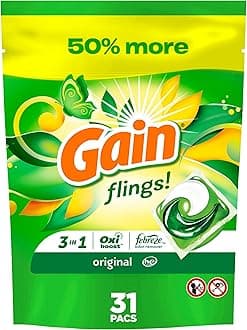 Gainflings Laundry Detergent Soap Pacs, HE Compatible, 22 Oz, Long Lasting Scent, Original Scent