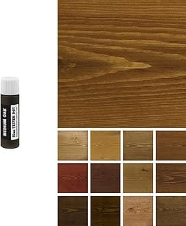 Wood Stain Water-Based - (Medium Oak) – Non-Toxic, Eco-Friendly & Quick Drying - Easy-to-Apply, Concentrated Formula for All Wood Types – 15ml Tester Pot
