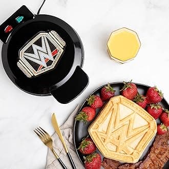 Uncanny Brands WWE Championship Belt Waffle Maker- Start Your Breakfast Like A Champion- Waffle Iron