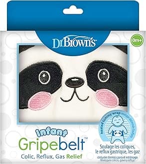 Dr. Brown’s Infant Gripebelt for Colic Relief, Heated Tummy Wrap, Baby Swaddling Belt for Gas Relief, Natural Relief for Upset Stomach in Babies and Toddlers, Panda, 0-3m