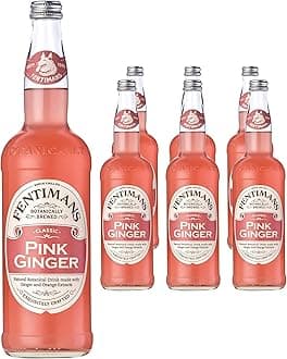 Fentimans Pink Ginger Beer - Botanically Brewed Soft Drink - Exquisitely Crafted & Refreshing Soft Drinks - Gluten-Free and Vegan Friendly Soft Drinks - 6 x 750ml Bottles