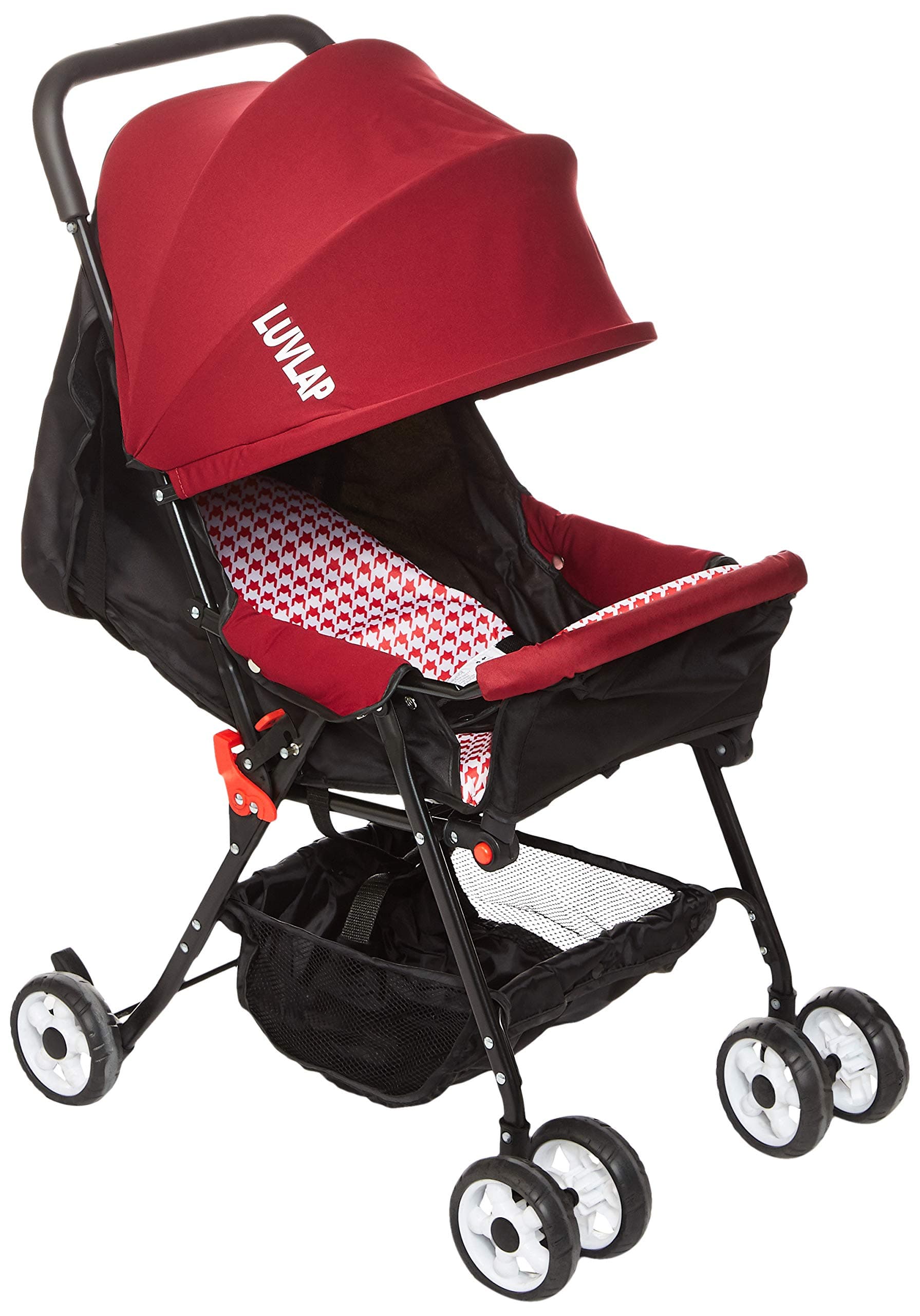 Luv LapStroller/Pram, Extra Large Seating Space, Easy Fold, for Newborn Baby/Kids, 0-3 Years (red)